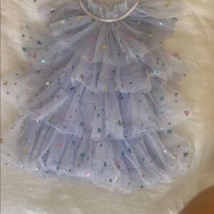 Lola + The Boys Lavender Tulle Dress with Heart Details